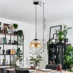 Gastor Suspension, Boule lumineuse, Suspension Ambre, Clair, 1 lumière