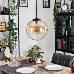 Gastor Suspension, Boule lumineuse, Suspension Ambre, Clair, 1 lumière