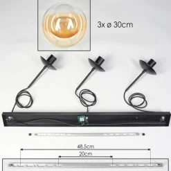 Gastor Suspension, Boule lumineuse, Suspension Ambre, Clair, 3 lumières