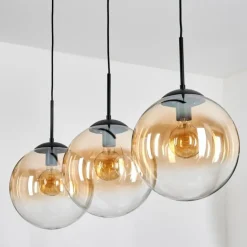 Gastor Suspension, Boule lumineuse, Suspension Ambre, Clair, 3 lumières