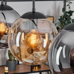 Gastor Suspension, Boule lumineuse, Suspension Ambre, Fumé, 3 lumières
