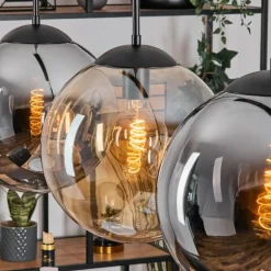 Gastor Suspension, Boule lumineuse, Suspension Ambre, Fumé, 3 lumières