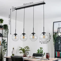 Gastor Suspension, Boule lumineuse, Suspension Clair, 4 lumières