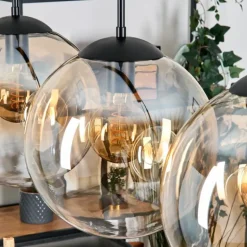 Gastor Suspension, Boule lumineuse, Suspension Ambre, Clair, 4 lumières