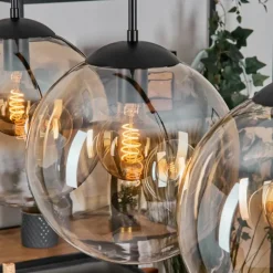 Gastor Suspension, Boule lumineuse, Suspension Ambre, Clair, 4 lumières