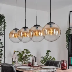 Gastor Suspension, Boule lumineuse, Suspension Ambre, Clair, 4 lumières