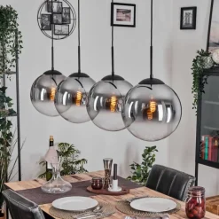 Gastor Suspension, Boule lumineuse, Suspension Clair, Fumé, 4 lumières