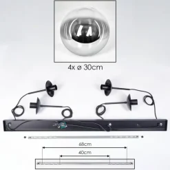 Gastor Suspension, Boule lumineuse, Suspension Clair, Fumé, 4 lumières