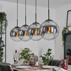 Gastor Suspension, Boule lumineuse, Suspension Clair, Fumé, 4 lumières
