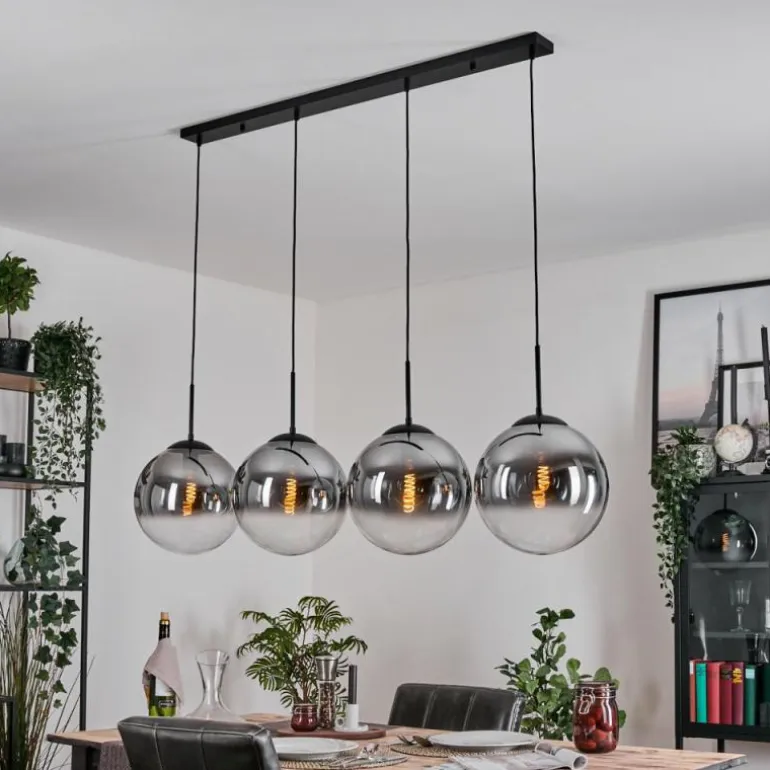 Gastor Suspension, Boule lumineuse, Suspension Clair, Fumé, 4 lumières
