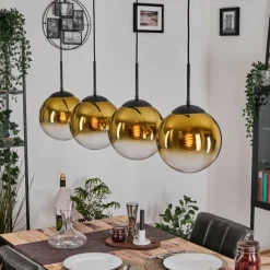 Gastor Suspension, Boule lumineuse, Suspension Or, Clair, 4 lumières