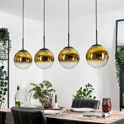 Gastor Suspension, Boule lumineuse, Suspension Or, Clair, 4 lumières