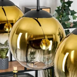 Gastor Suspension, Boule lumineuse, Suspension Or, Clair, 4 lumières