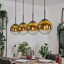 Gastor Suspension, Boule lumineuse, Suspension Or, Clair, 4 lumières