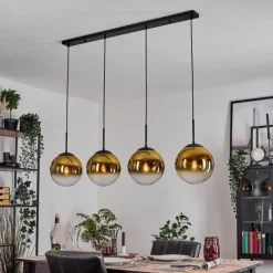 Gastor Suspension, Boule lumineuse, Suspension Or, Clair, 4 lumières