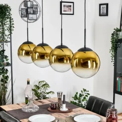 Gastor Suspension, Boule lumineuse, Suspension Or, Clair, 4 lumières
