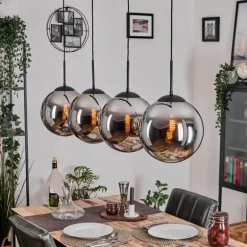 Gastor Suspension, Boule lumineuse, Suspension Chrome, Fumé, 4 lumières
