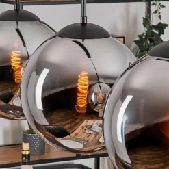 Gastor Suspension, Boule lumineuse, Suspension Chrome, Fumé, 4 lumières