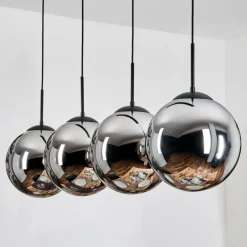 Gastor Suspension, Boule lumineuse, Suspension Chrome, Fumé, 4 lumières