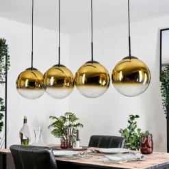 Gastor Suspension, Boule lumineuse, Suspension Or, Clair, 4 lumières