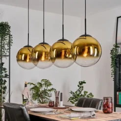 Gastor Suspension, Boule lumineuse, Suspension Or, Clair, 4 lumières