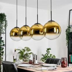 Gastor Suspension, Boule lumineuse, Suspension Or, Clair, 4 lumières