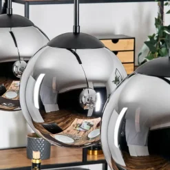 Gastor Suspension, Boule lumineuse, Suspension Chrome, Fumé, 4 lumières