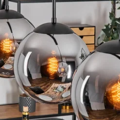 Gastor Suspension, Boule lumineuse, Suspension Chrome, Fumé, 4 lumières