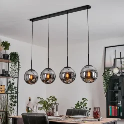 Gastor Suspension, Boule lumineuse, Suspension Chrome, Fumé, 4 lumières