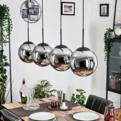 Gastor Suspension, Boule lumineuse, Suspension Chrome, Fumé, 4 lumières