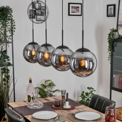 Gastor Suspension, Boule lumineuse, Suspension Fumé, 4 lumières