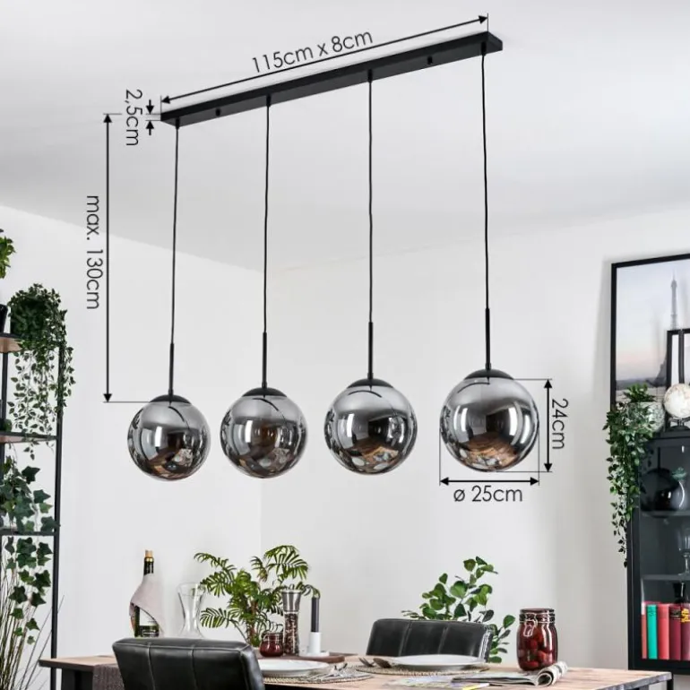 Gastor Suspension, Boule lumineuse, Suspension Fumé, 4 lumières