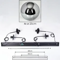 Gastor Suspension, Boule lumineuse, Suspension Fumé, 4 lumières