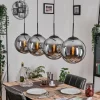 Gastor Suspension, Boule lumineuse, Suspension Chrome, Fumé, 4 lumières