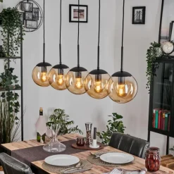 Gastor Suspension, Boule lumineuse, Suspension Ambre, 5 lumières