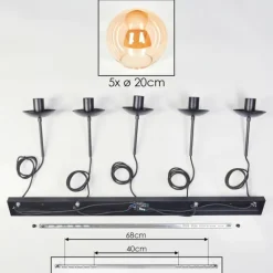 Gastor Suspension, Boule lumineuse, Suspension Ambre, 5 lumières