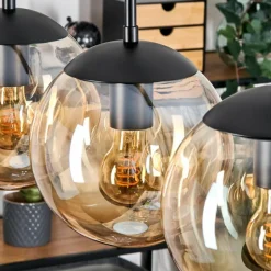 Gastor Suspension, Boule lumineuse, Suspension Ambre, 5 lumières