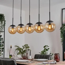 Gastor Suspension, Boule lumineuse, Suspension Ambre, 5 lumières
