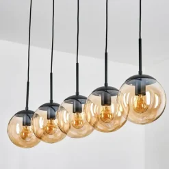 Gastor Suspension, Boule lumineuse, Suspension Ambre, 5 lumières