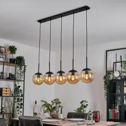Gastor Suspension, Boule lumineuse, Suspension Ambre, 5 lumières