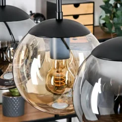 Gastor Suspension, Boule lumineuse, Suspension Ambre, Fumé, 5 lumières