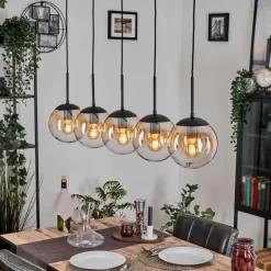 Gastor Suspension, Boule lumineuse, Suspension Ambre, Clair, 5 lumières