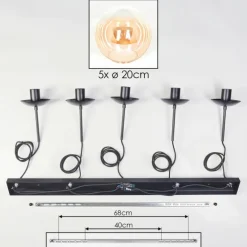 Gastor Suspension, Boule lumineuse, Suspension Ambre, Clair, 5 lumières