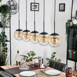 Gastor Suspension, Boule lumineuse, Suspension Ambre, Clair, 5 lumières