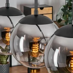 Gastor Suspension, Boule lumineuse, Suspension Chrome, Clair, Fumé, 5 lumières