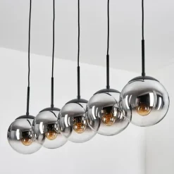Gastor Suspension, Boule lumineuse, Suspension Chrome, Clair, Fumé, 5 lumières