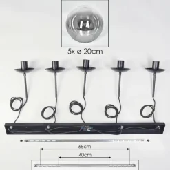 Gastor Suspension, Boule lumineuse, Suspension Clair, Fumé, 5 lumières