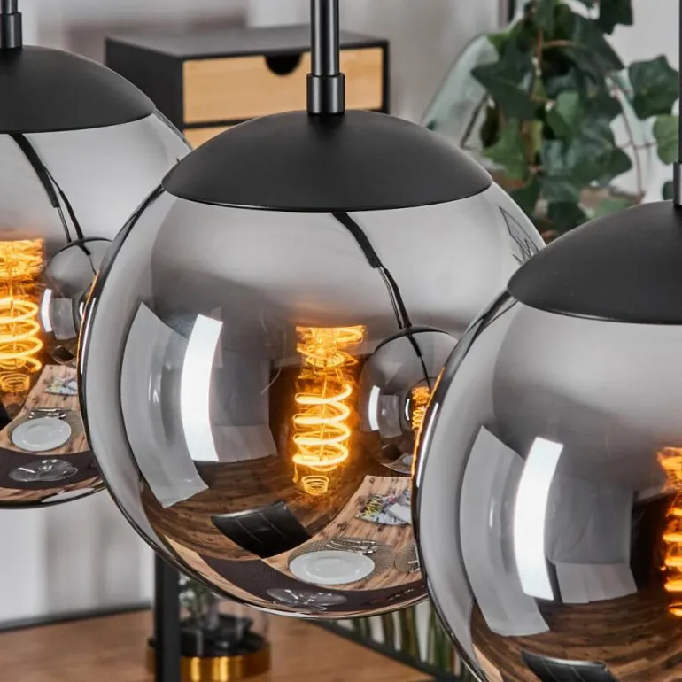 Gastor Suspension, Boule lumineuse, Suspension Chrome, Fumé, 5 lumières