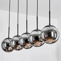 Gastor Suspension, Boule lumineuse, Suspension Chrome, Fumé, 5 lumières