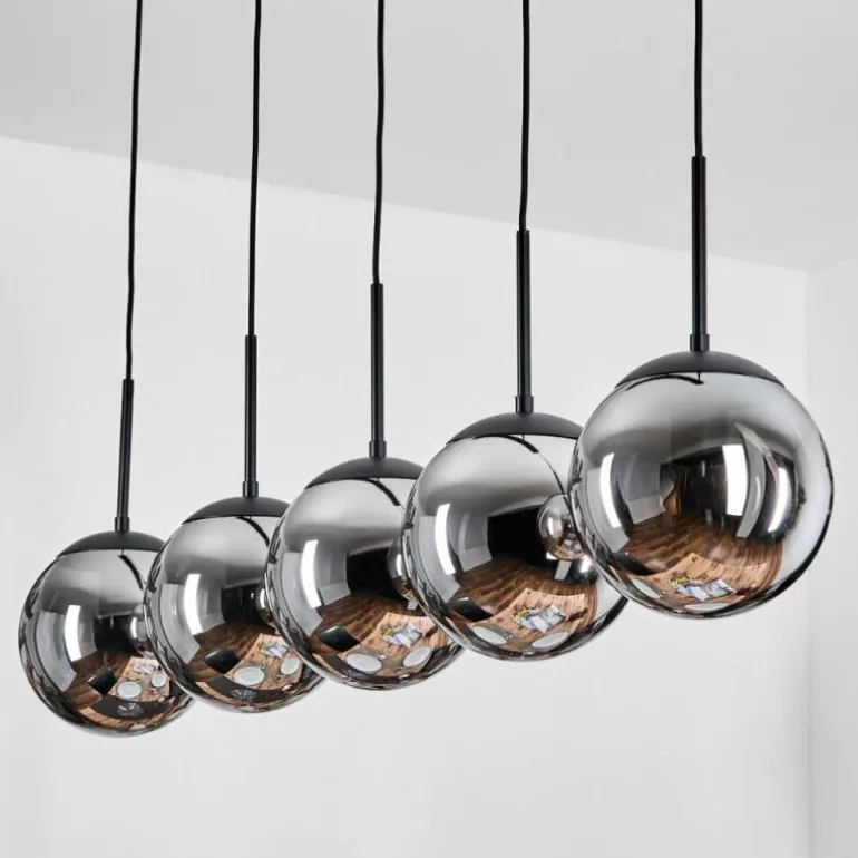 Gastor Suspension, Boule lumineuse, Suspension Chrome, Fumé, 5 lumières